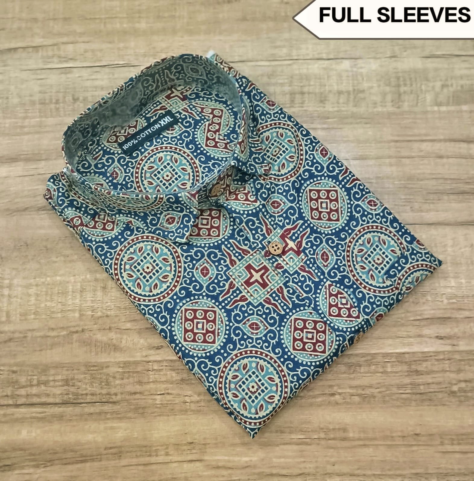 Cotton Printed Men Shirt Full Sleeve