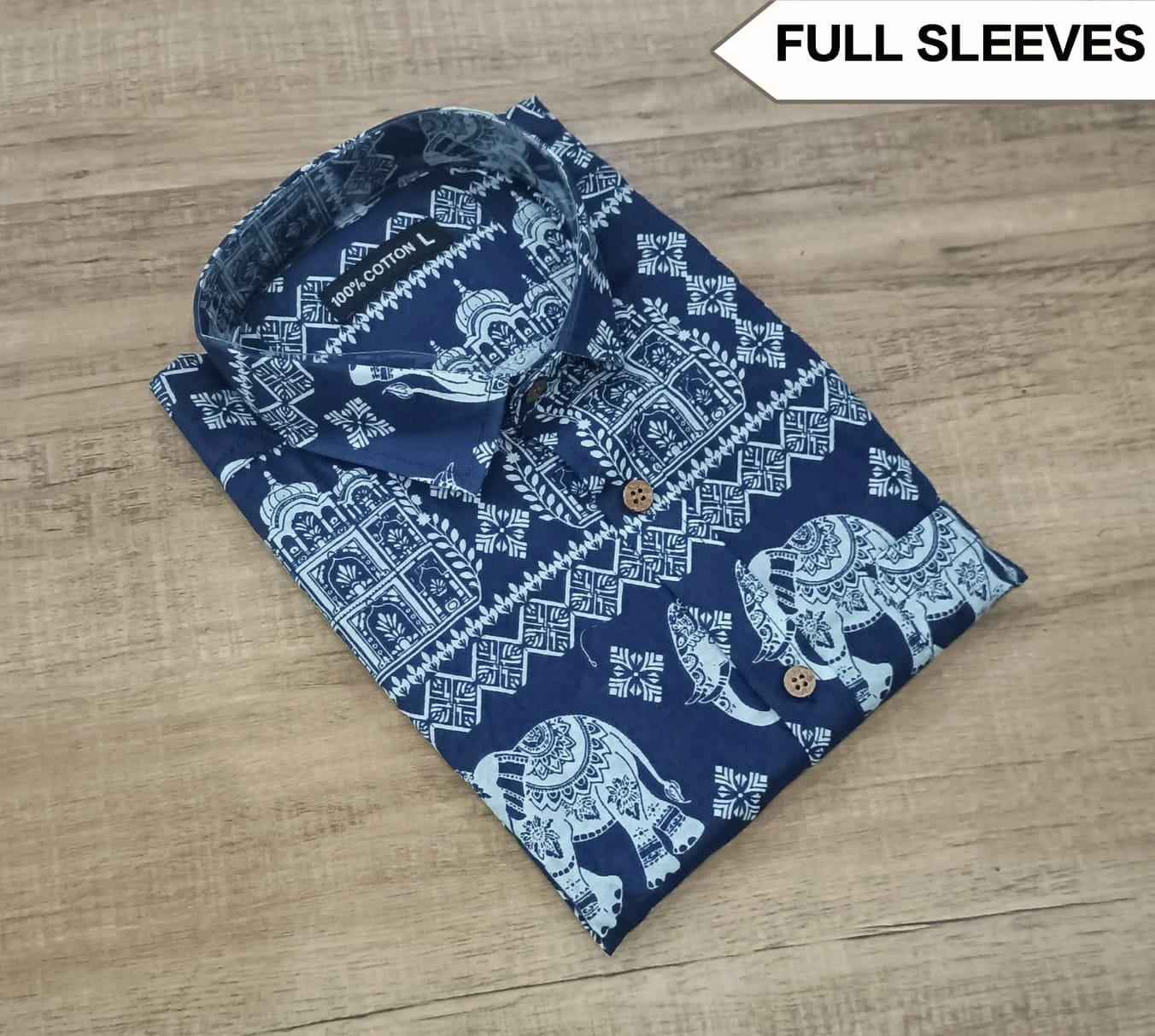 Cotton Printed Men Shirt Full Sleeve