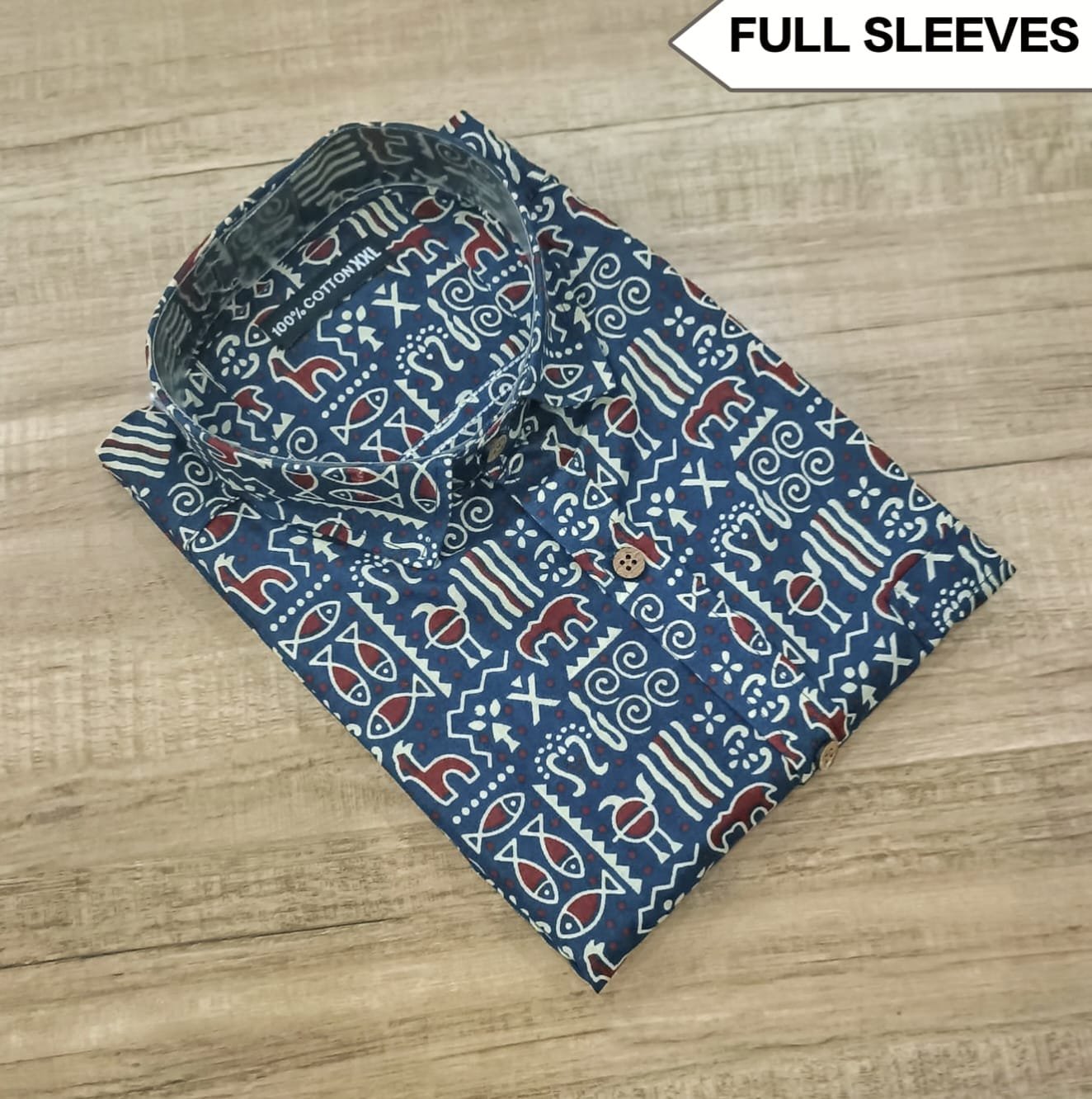 Cotton Printed Men Shirt Full Sleeve