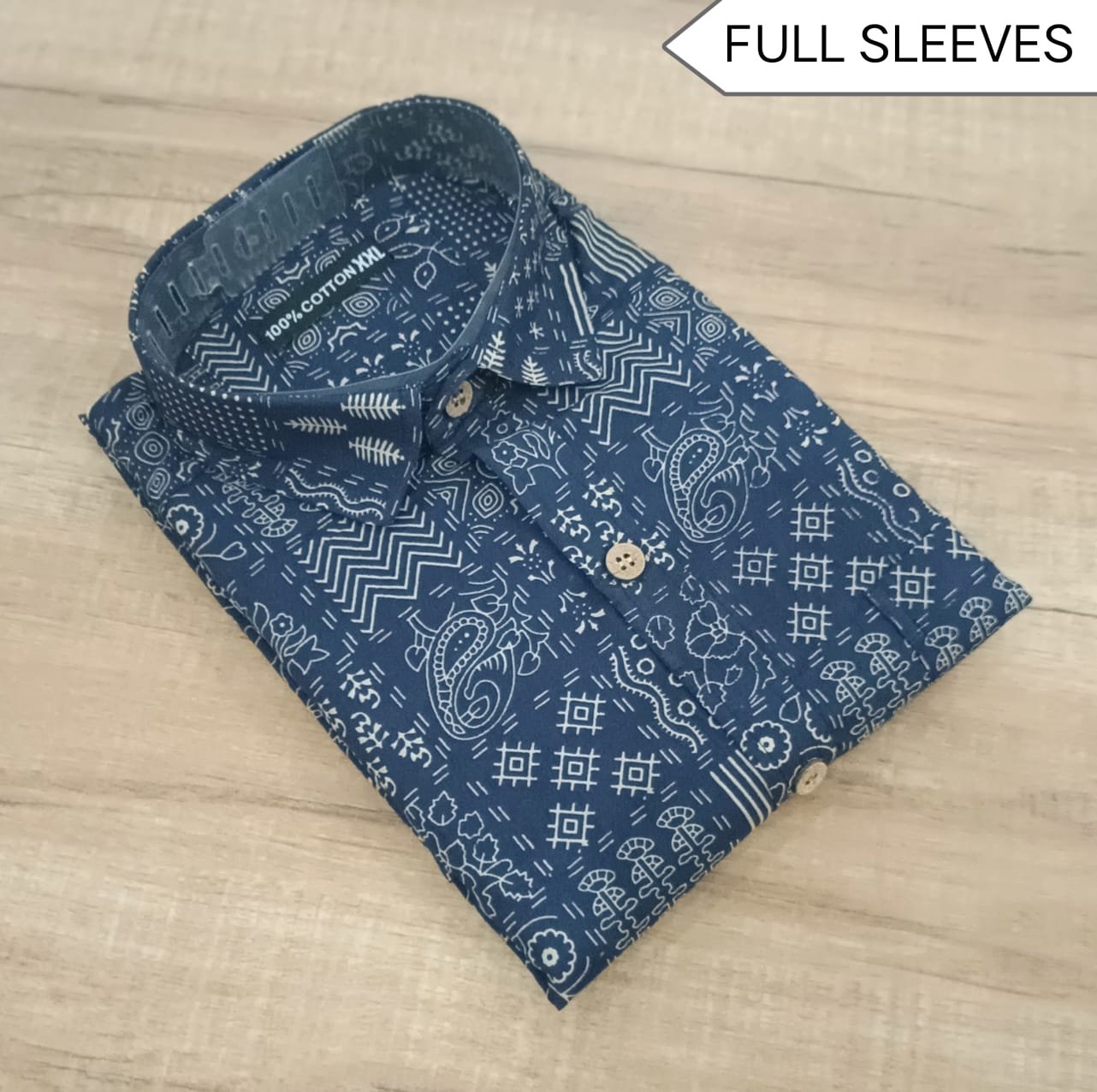 Cotton Printed Men Shirt Full Sleeve