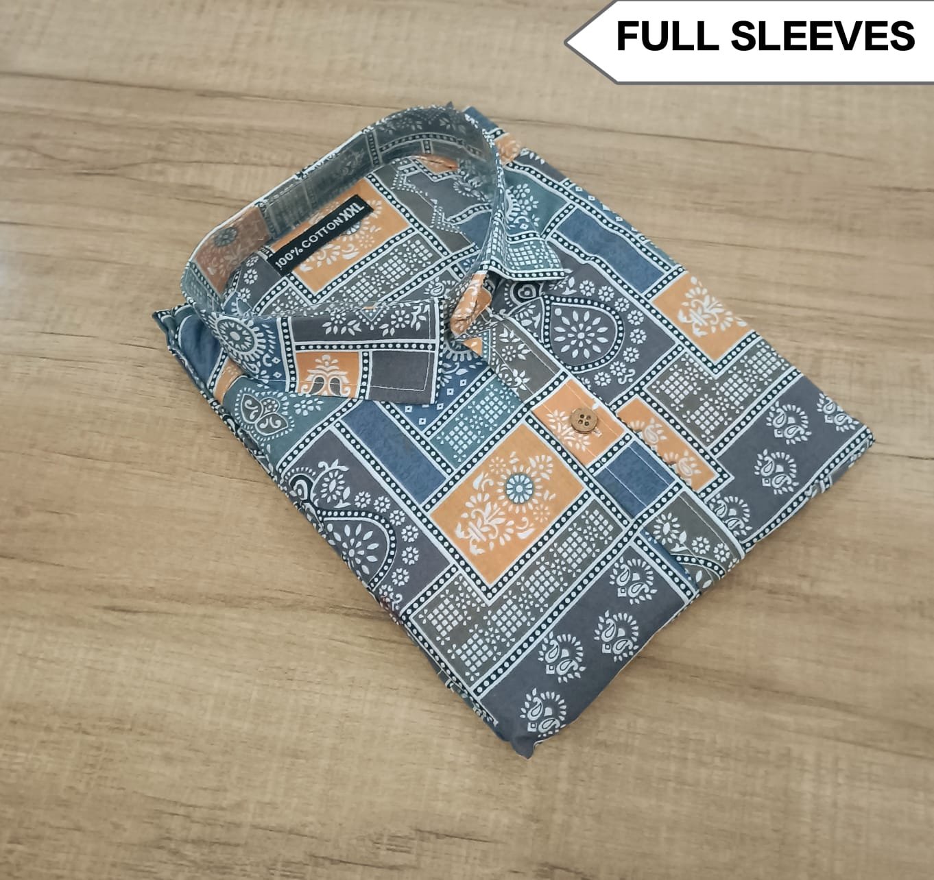 Cotton Printed Men Shirt Full Sleeve