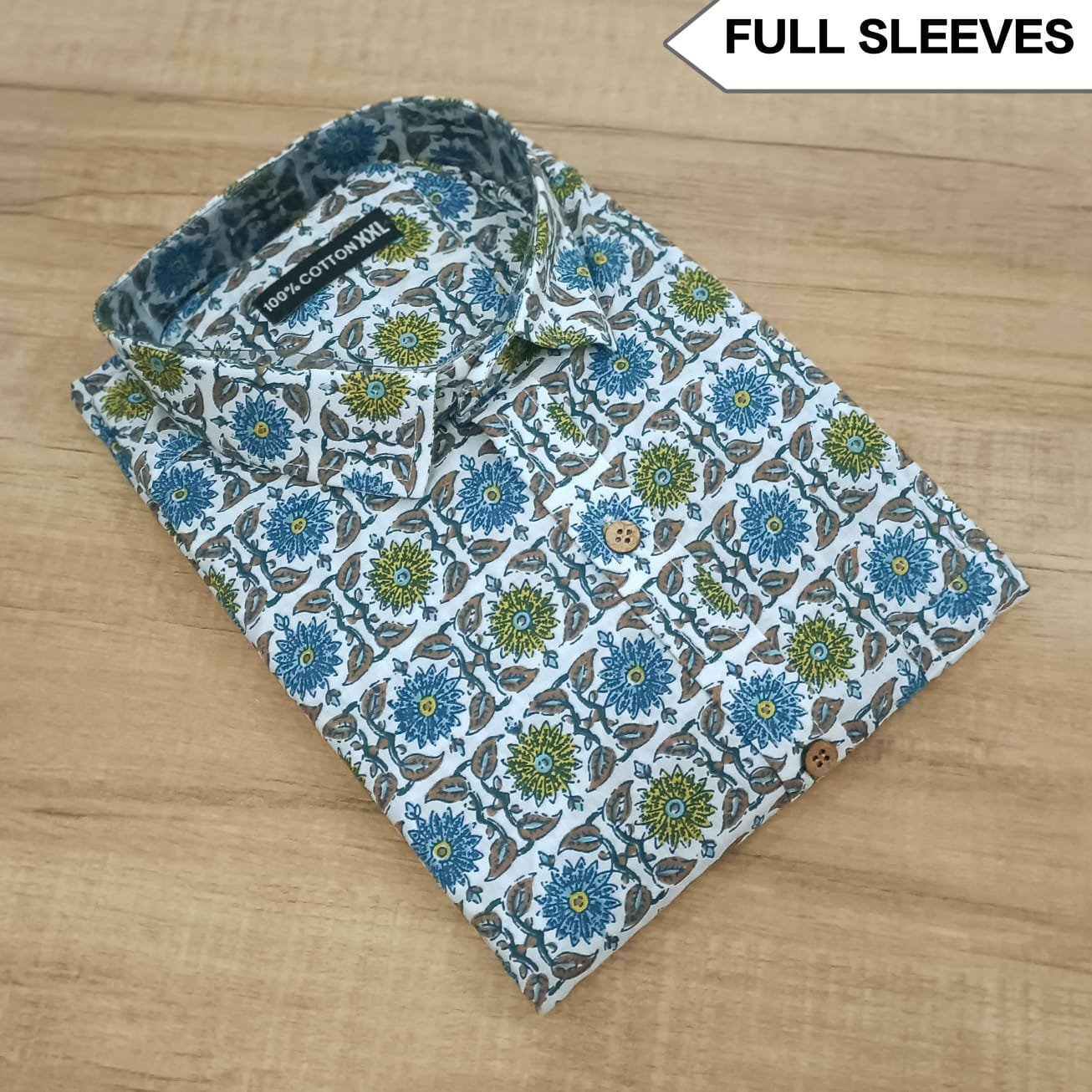 Cotton Printed Men Shirt Full Sleeve