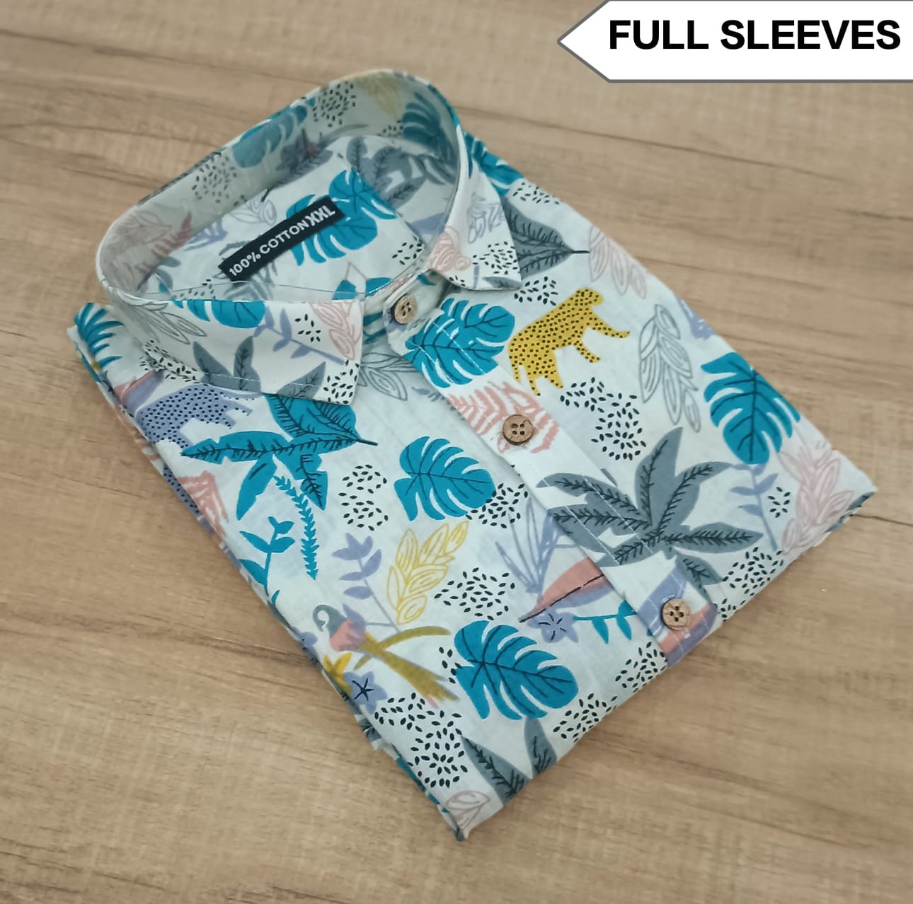 Cotton Printed Men Shirt Full Sleeve