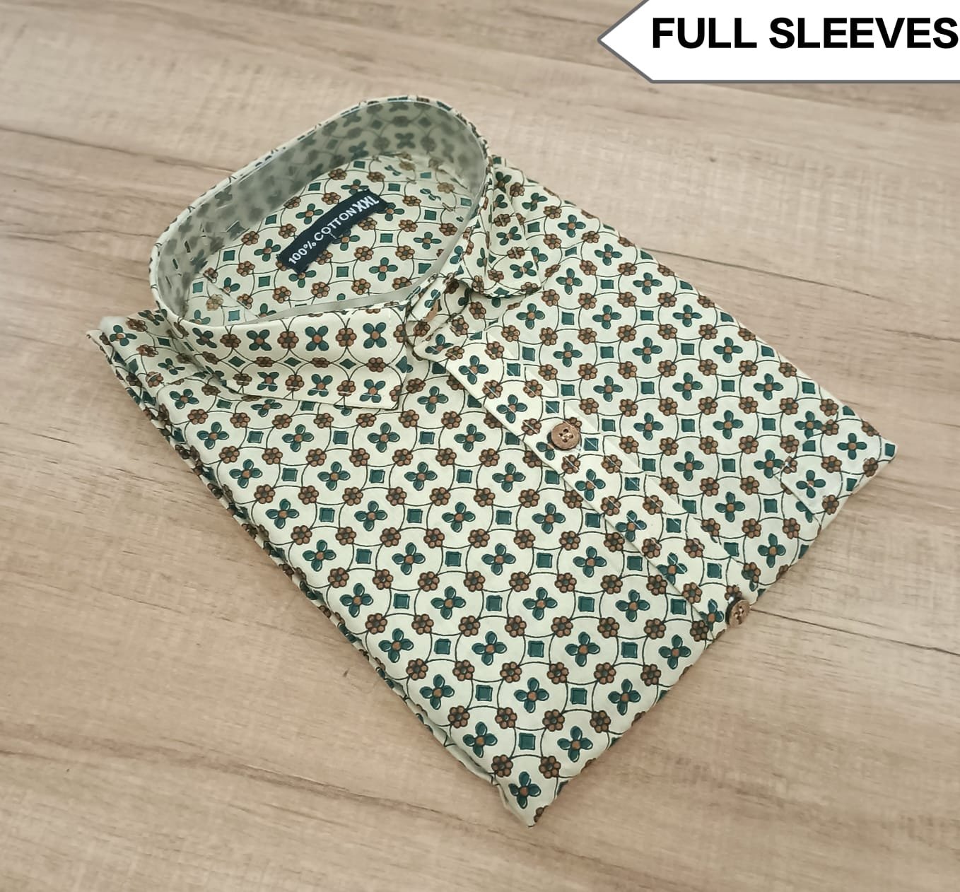 Cotton Printed Men Shirt Full Sleeve