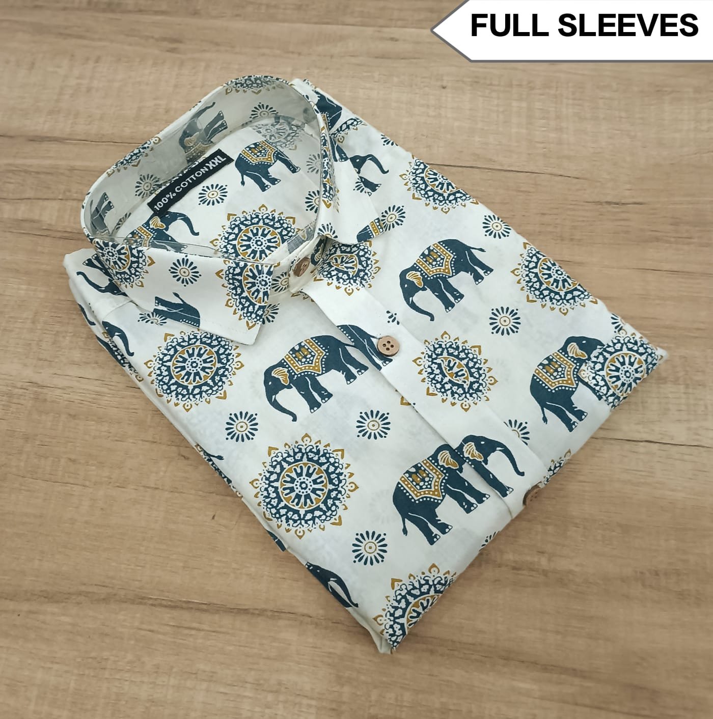 Cotton Printed Men Shirt Full Sleeve