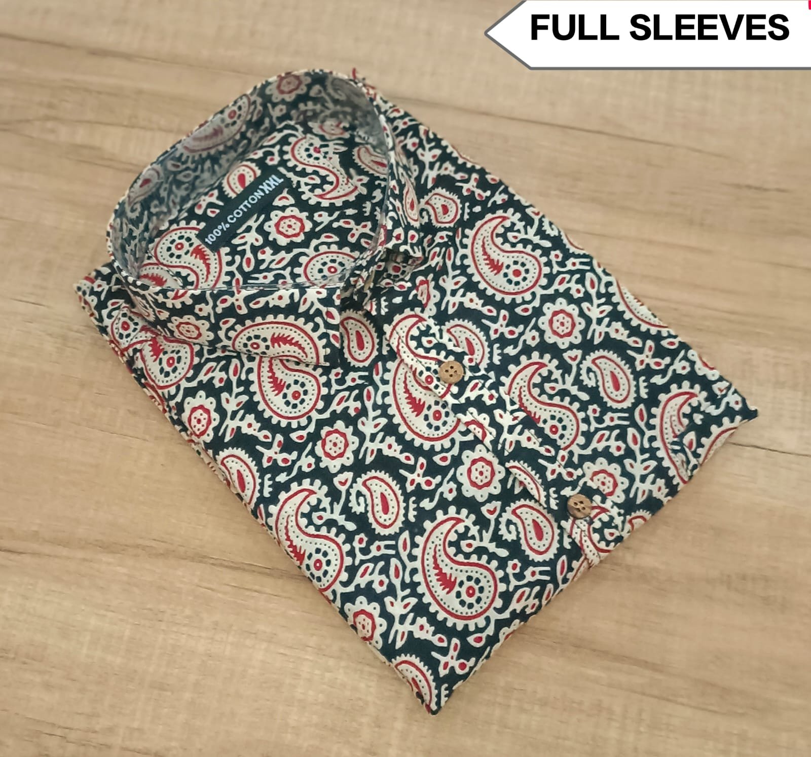 Cotton Printed Men Shirt Full Sleeve
