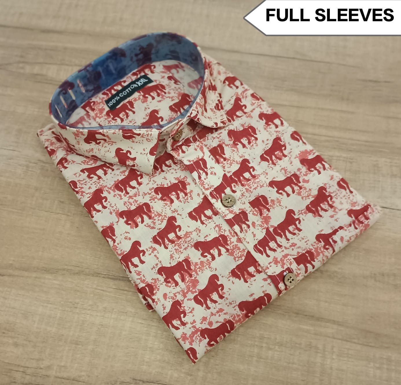 Cotton Printed Men Shirt Full Sleeve
