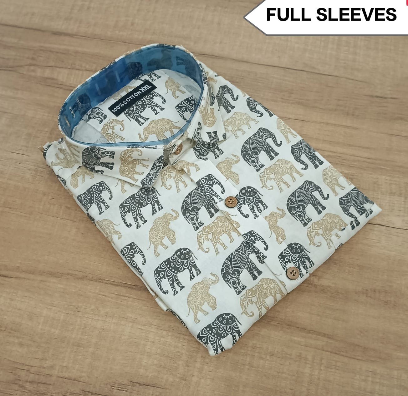 Cotton Printed Men Shirt Full Sleeve