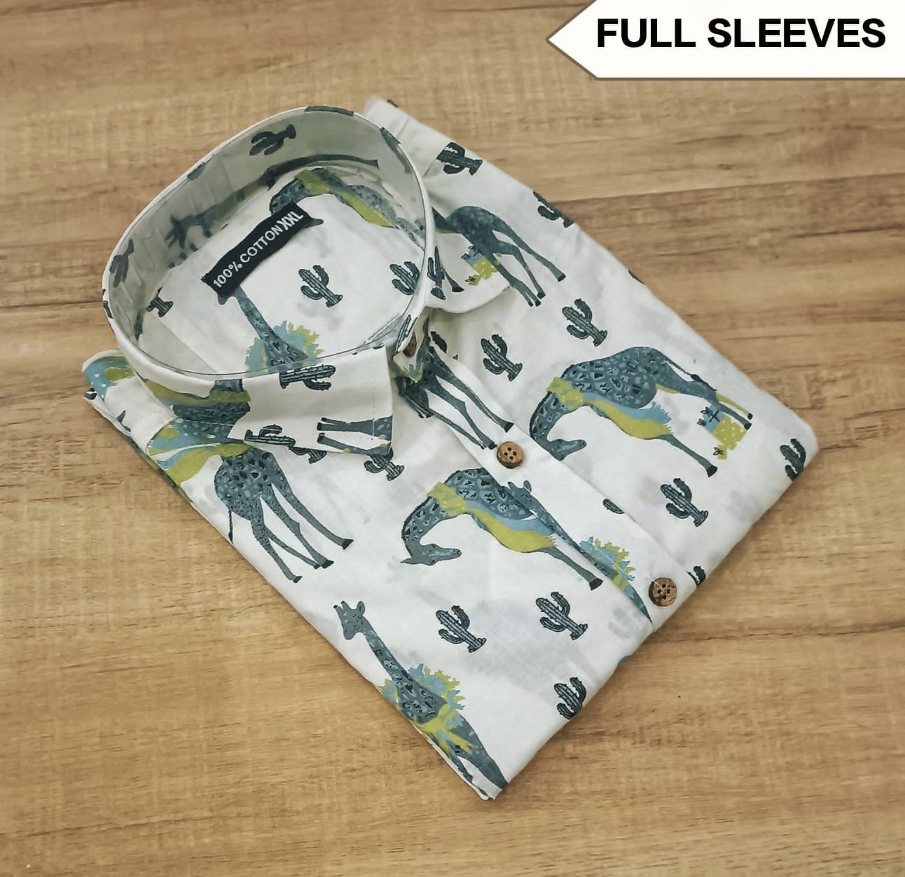 Cotton Printed Men Shirt Full Sleeve