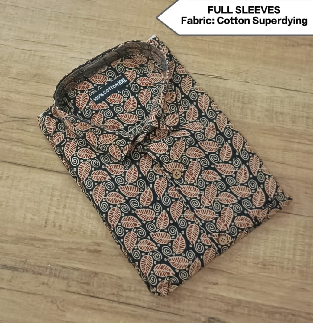 Cotton Printed Men Shirt Full Sleeve