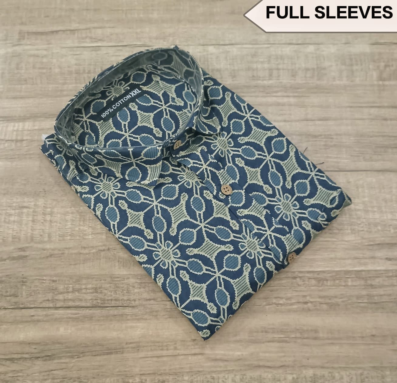 Cotton Printed Men Shirt Full Sleeve