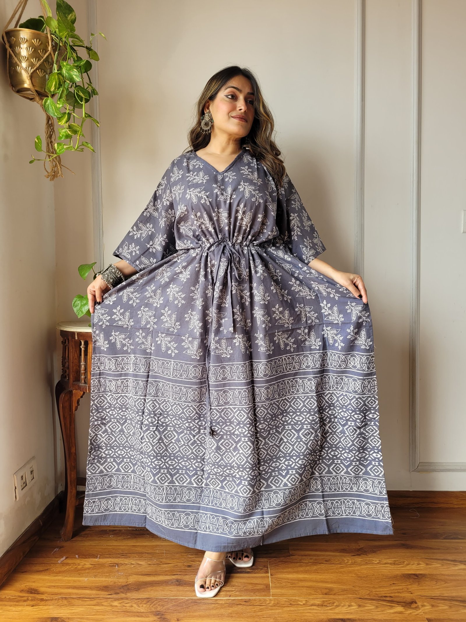 Cotton Printed Long Kaftan