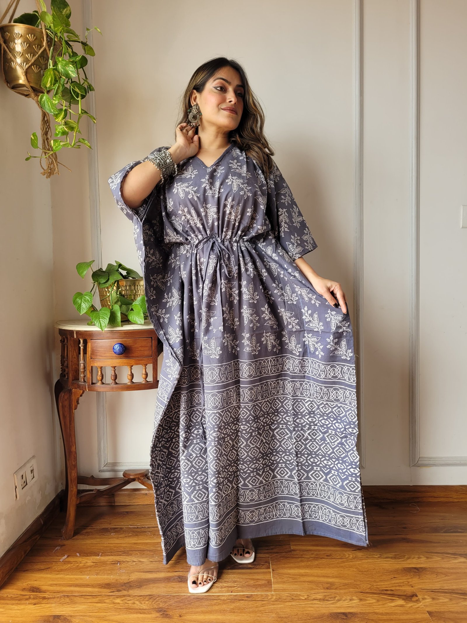 Cotton Printed Long Kaftan
