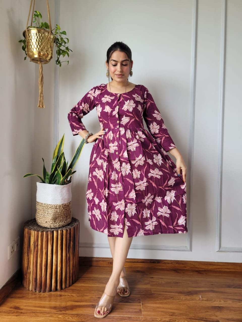 Cotton Printed One Piece Dress