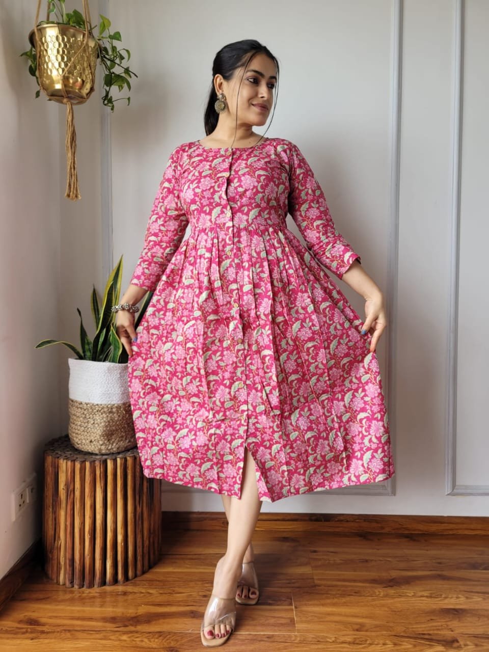Cotton Printed One Piece Dress