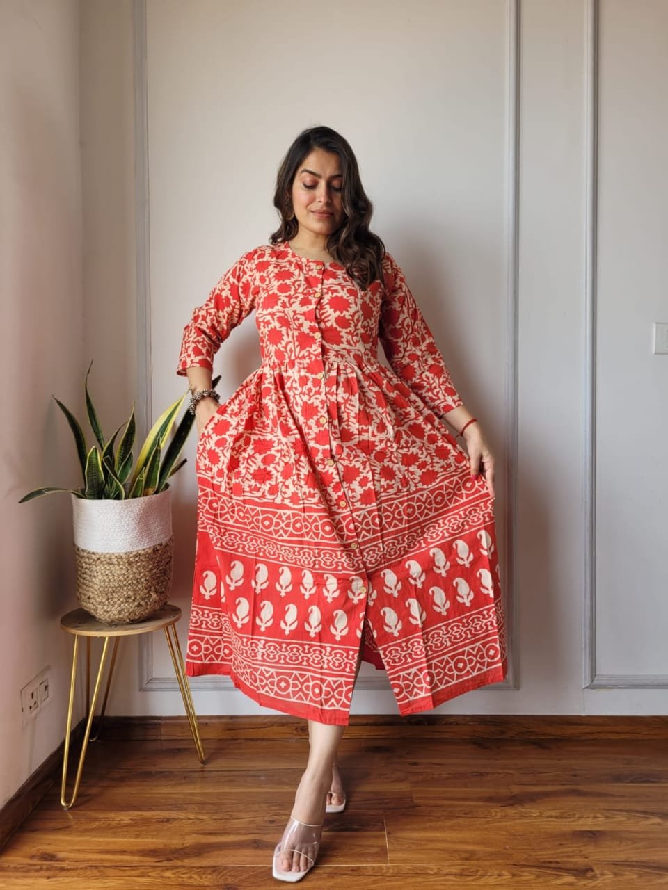Cotton Printed One Piece Dress