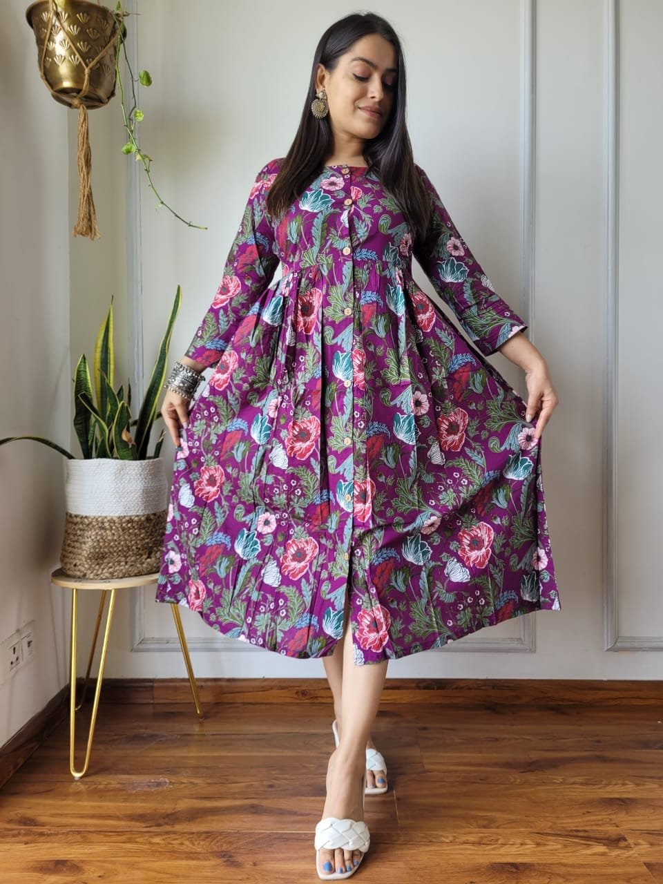Cotton Printed One Piece Dress
