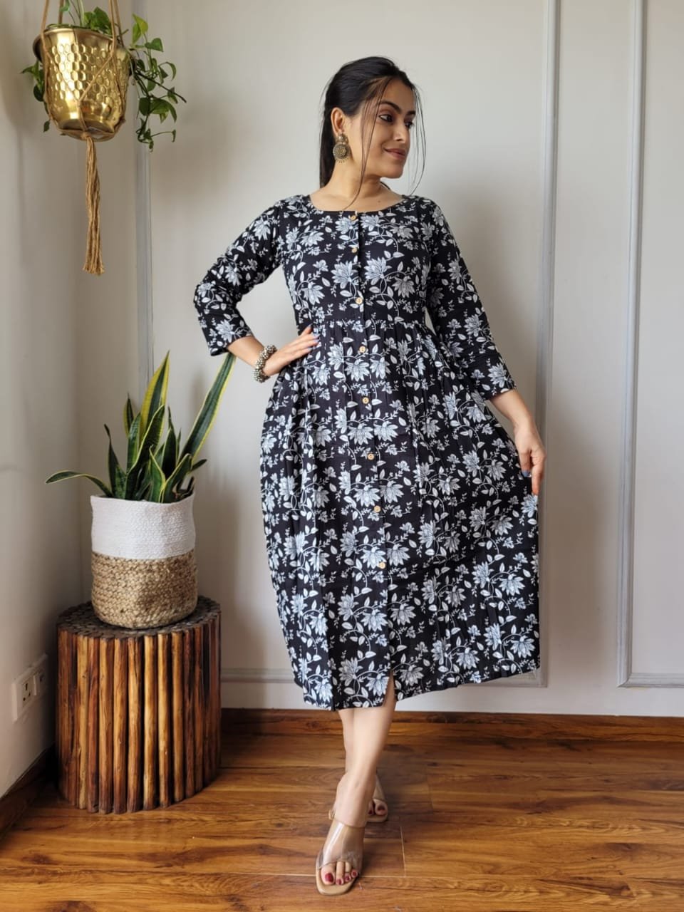 Cotton Printed One Piece Dress