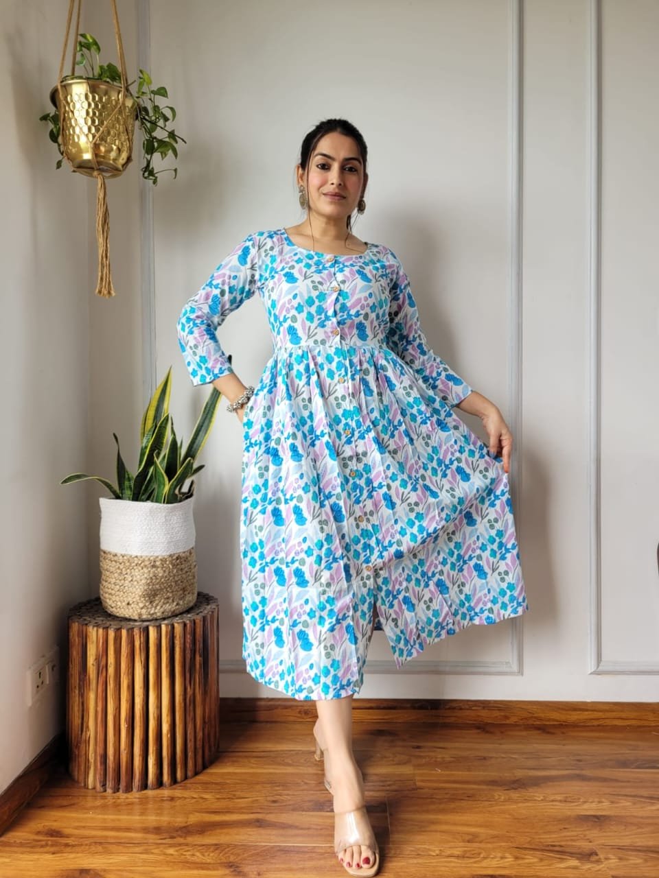 Cotton Printed One Piece Dress