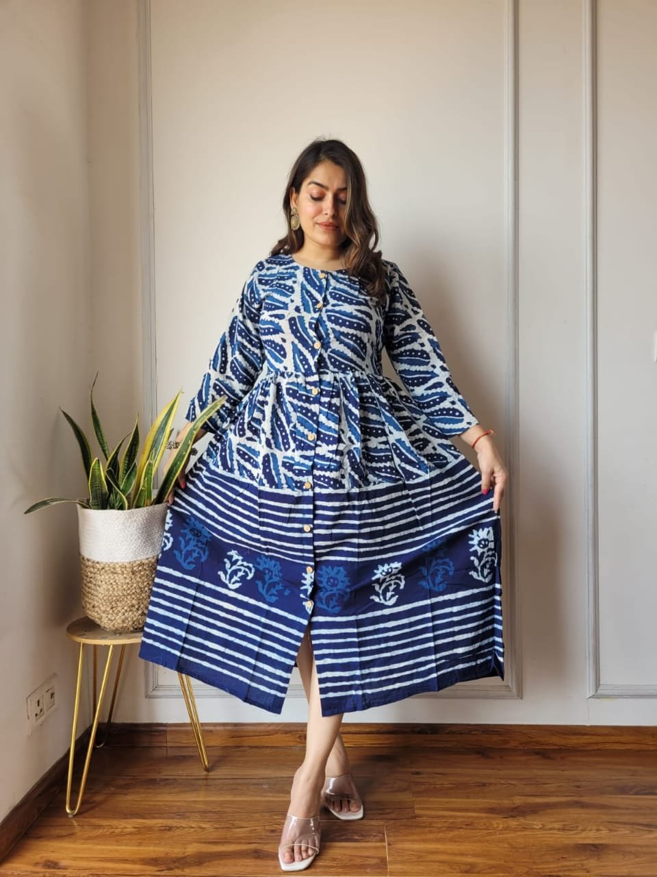 Cotton Printed One Piece Dress
