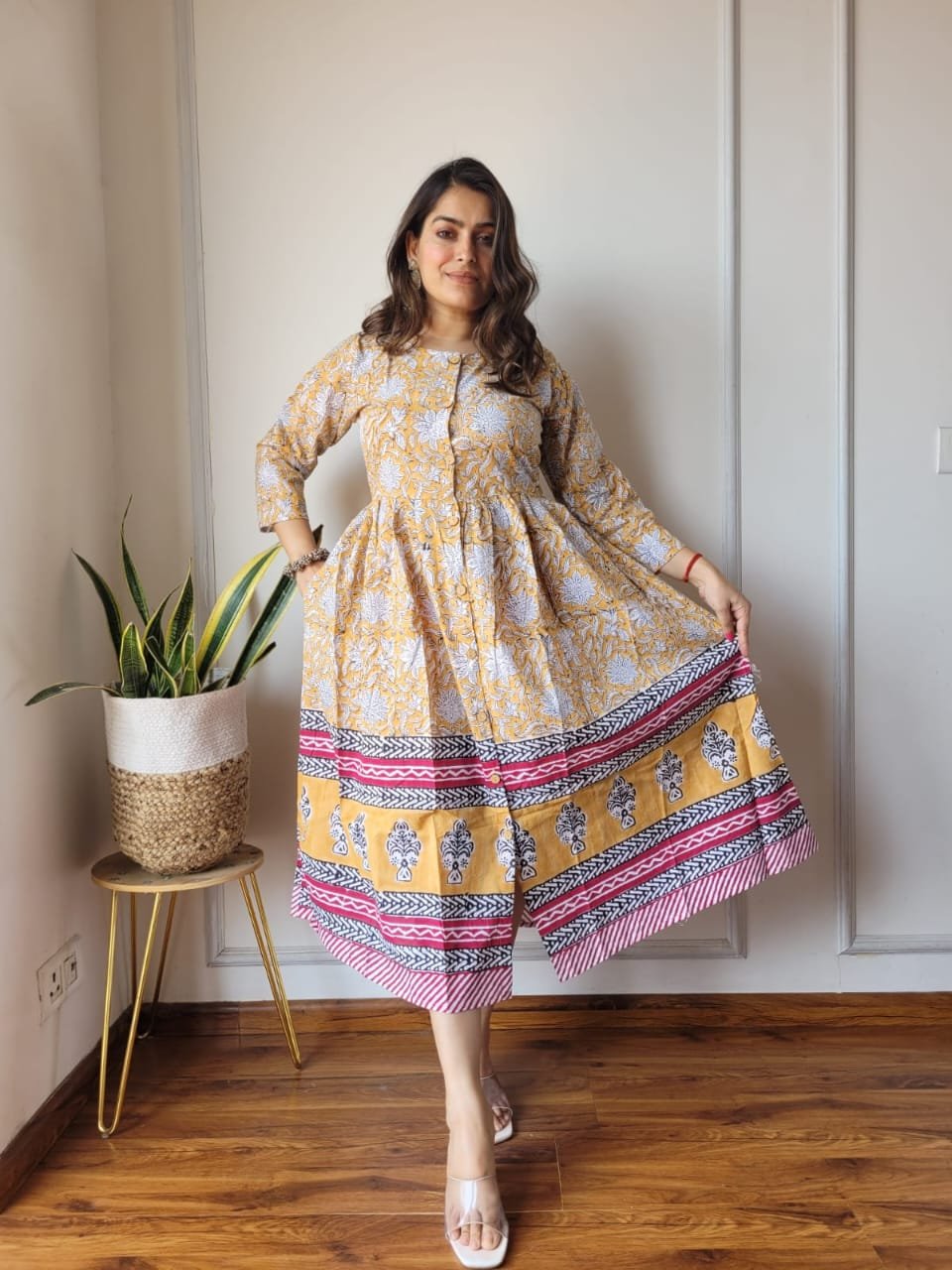 Cotton Printed One Piece Dress