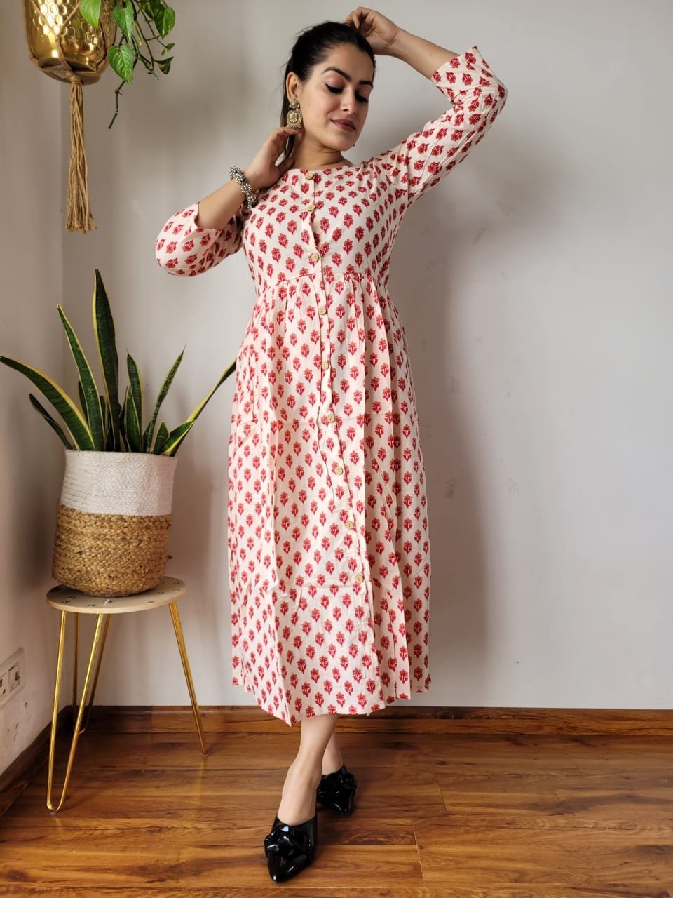 Cotton Printed One Piece Dress
