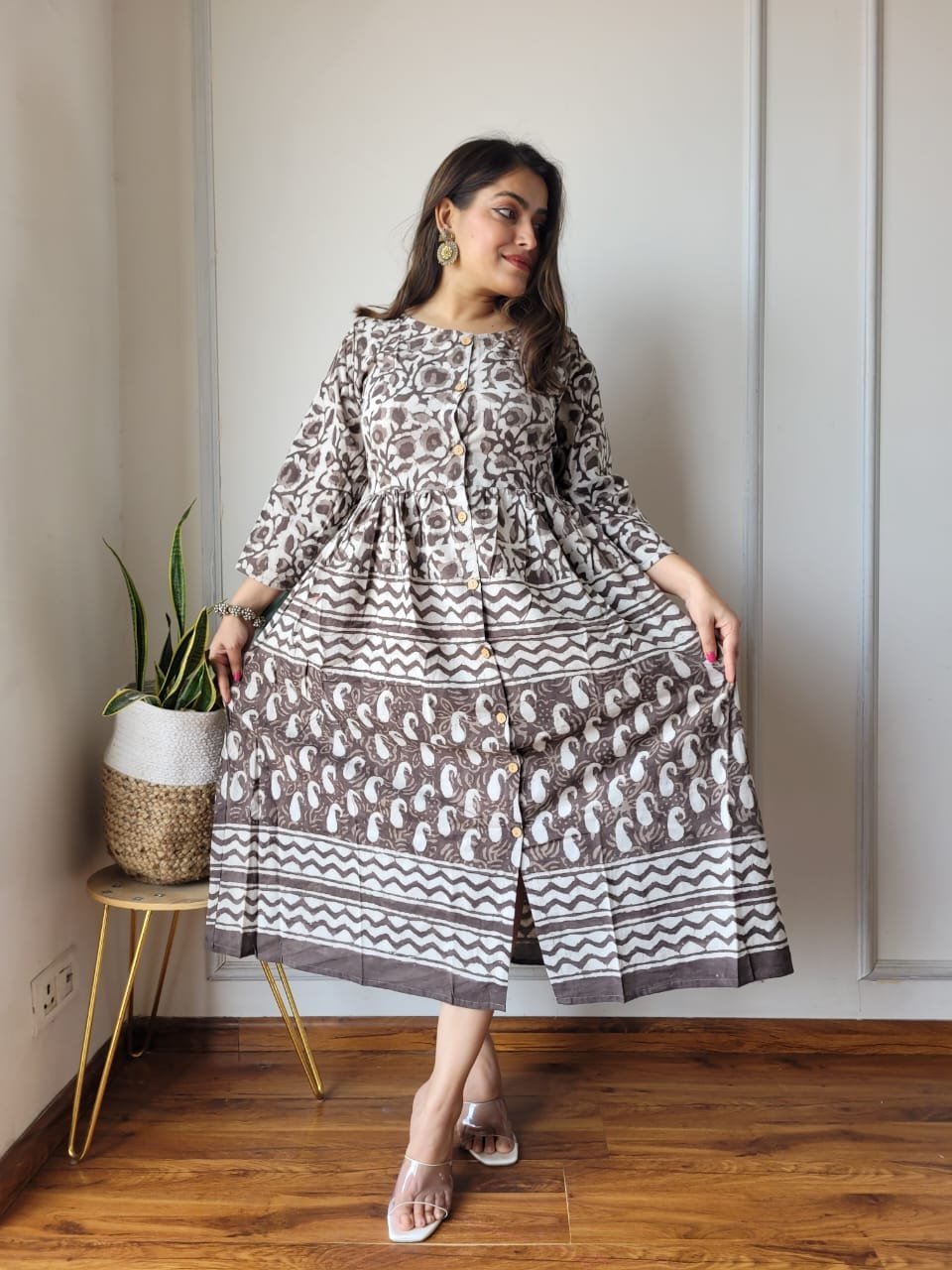 Cotton Printed One Piece Dress