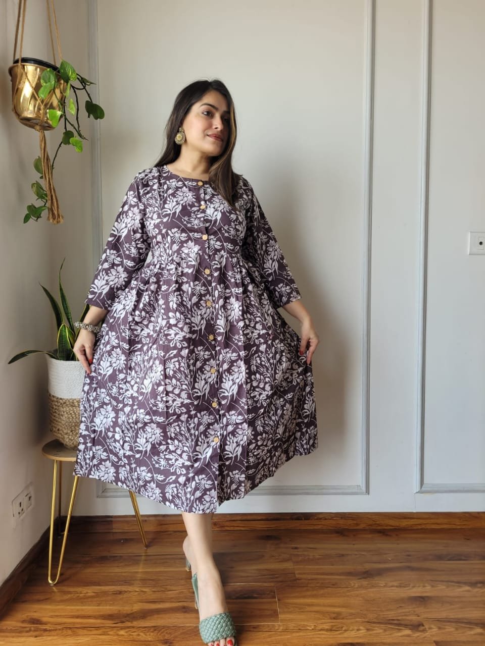 Cotton Printed One Piece Dress