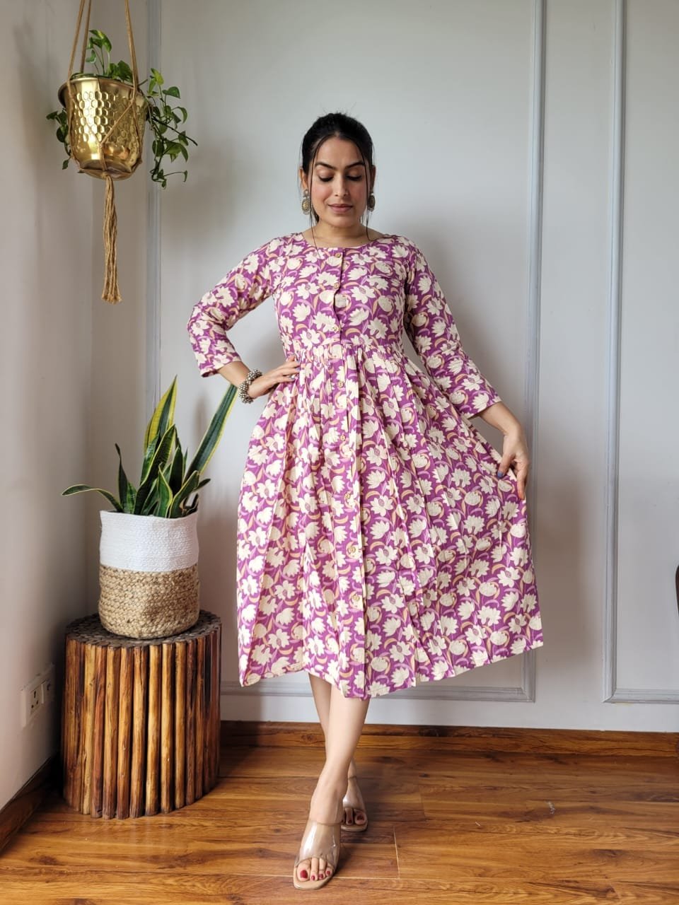 Cotton Printed One Piece Dress