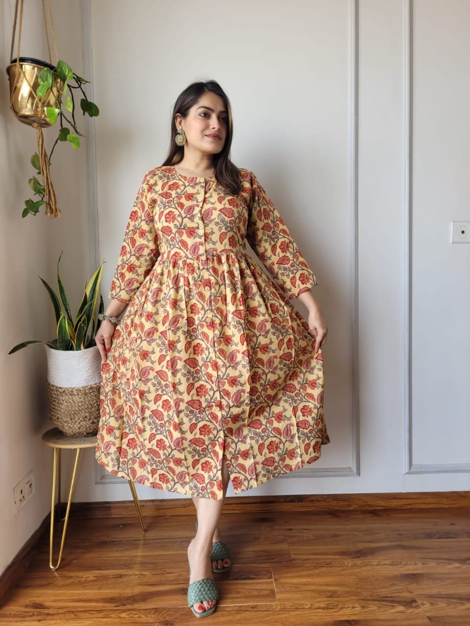 Cotton Printed One Piece Dress