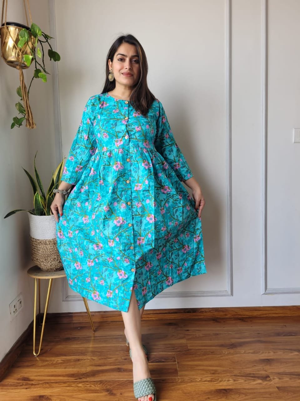 Cotton Printed One Piece Dress