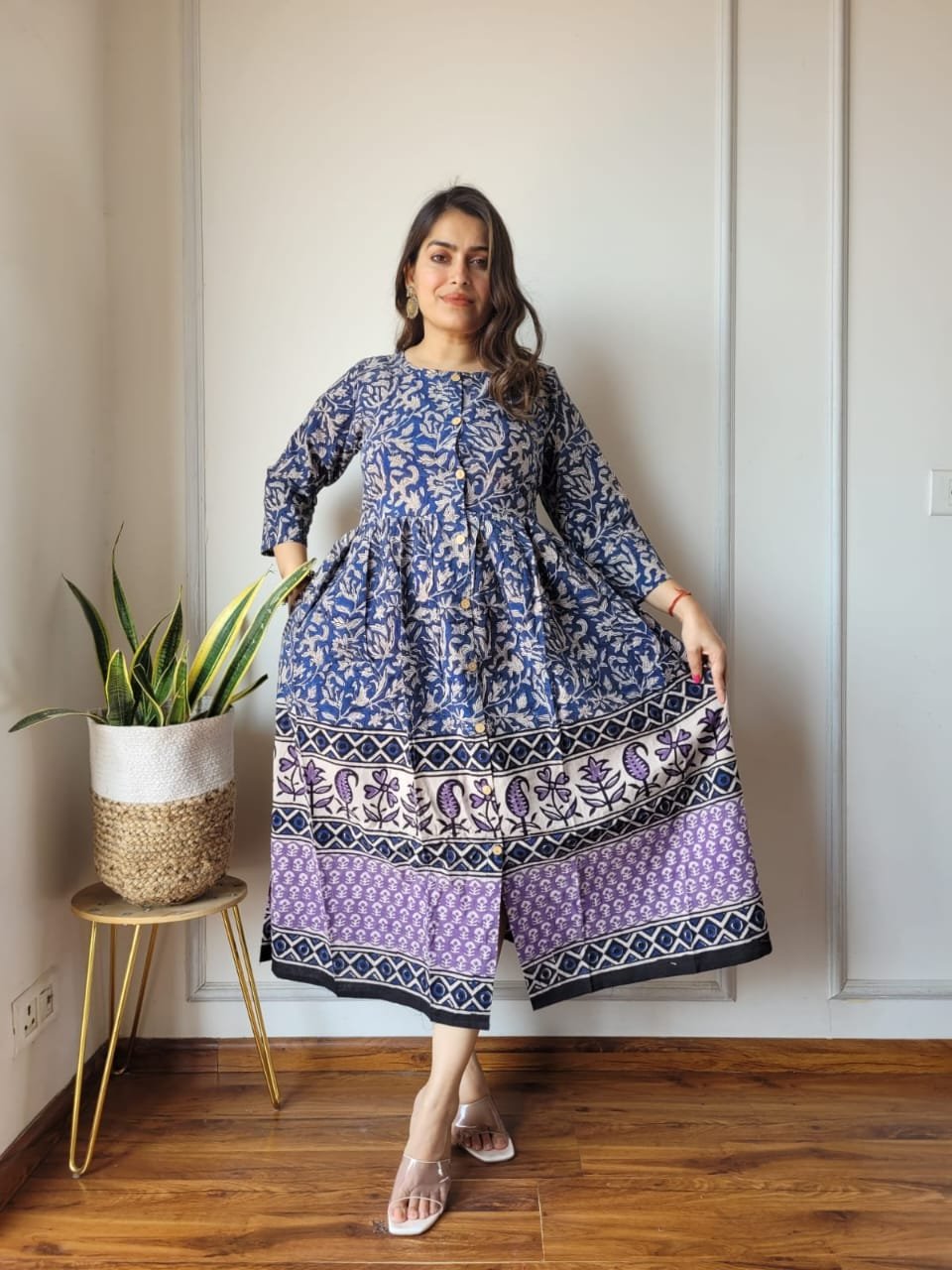 Cotton Printed One Piece Dress