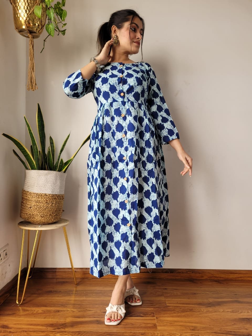 Cotton Printed One Piece Dress