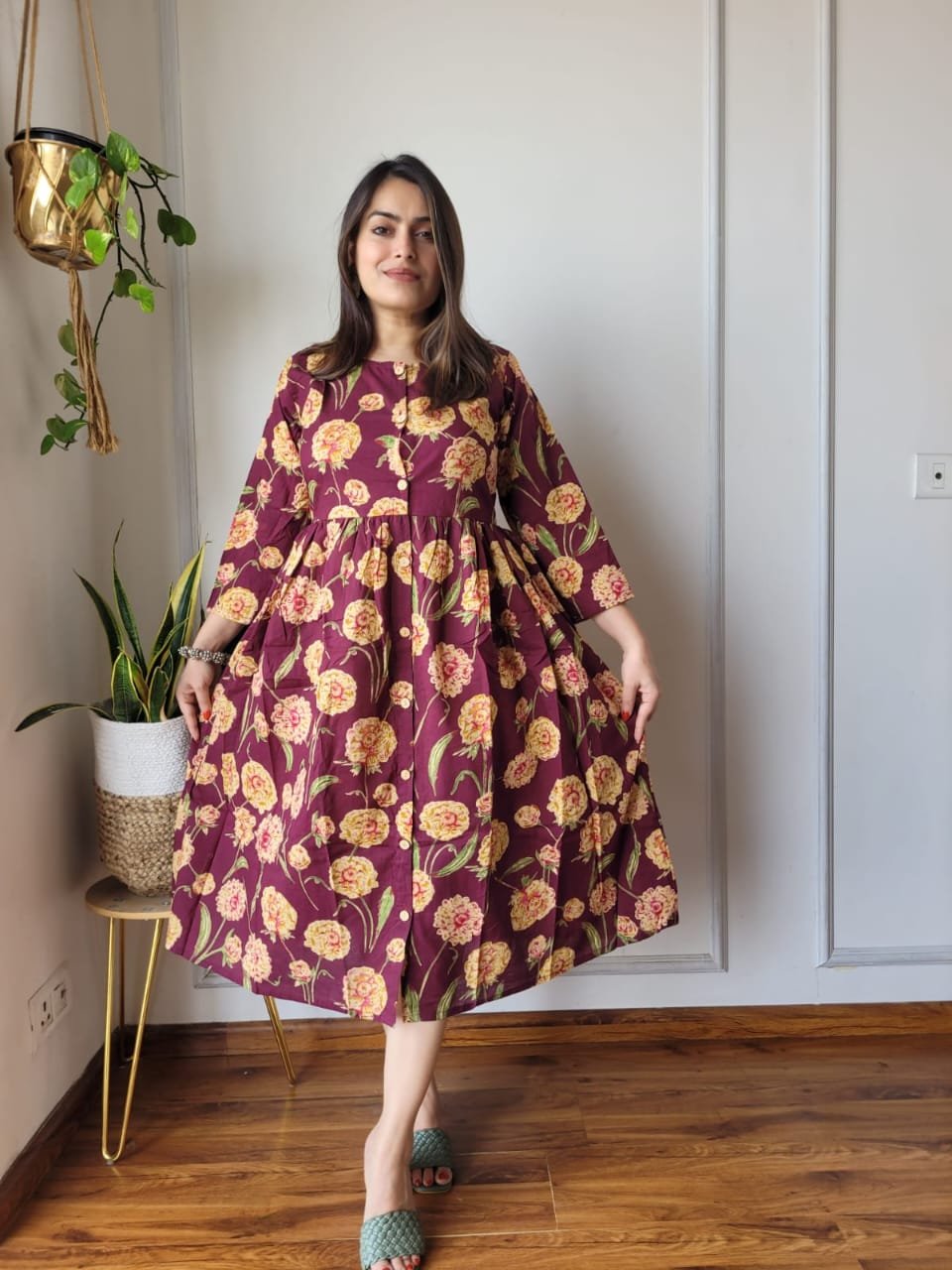 Cotton Printed One Piece Dress