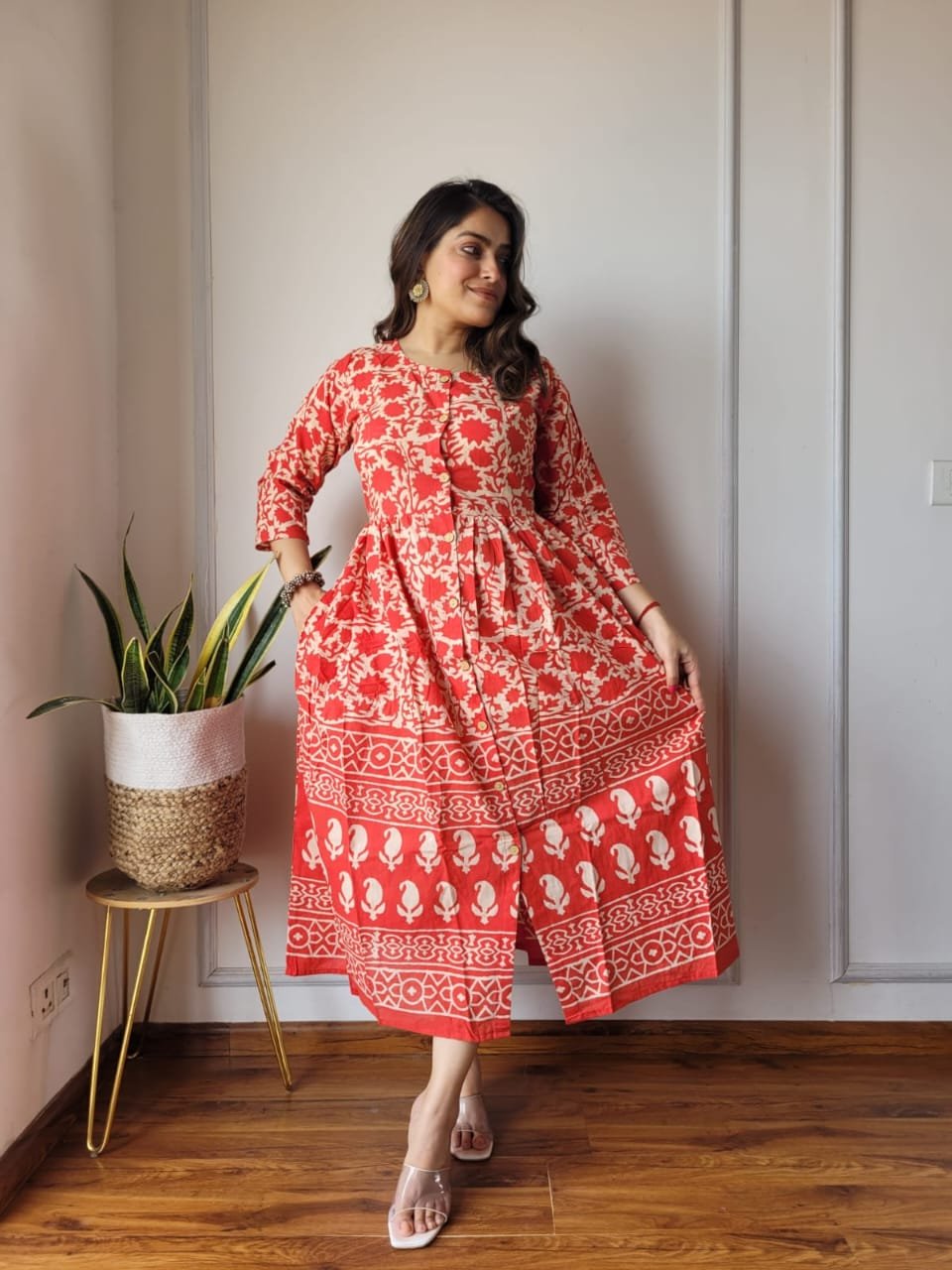 Cotton Printed One Piece Dress