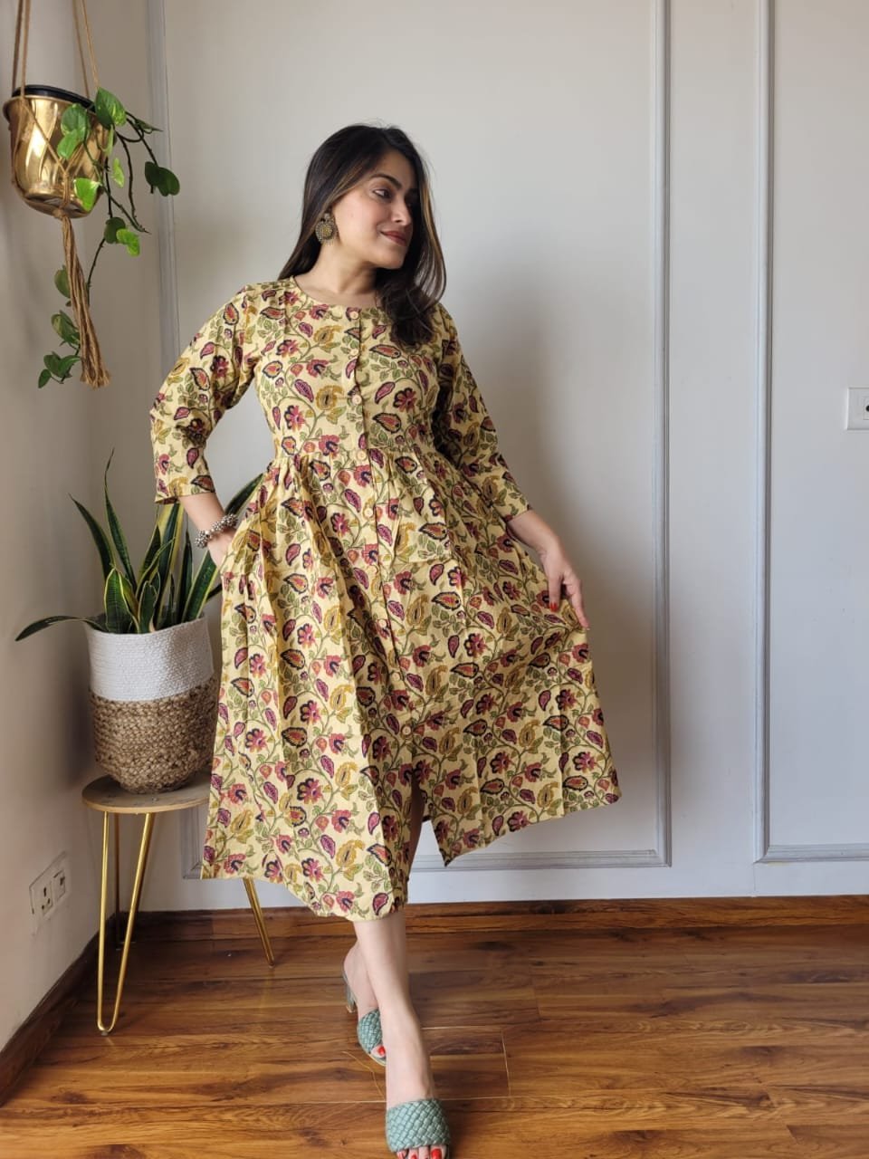 Cotton Printed One Piece Dress