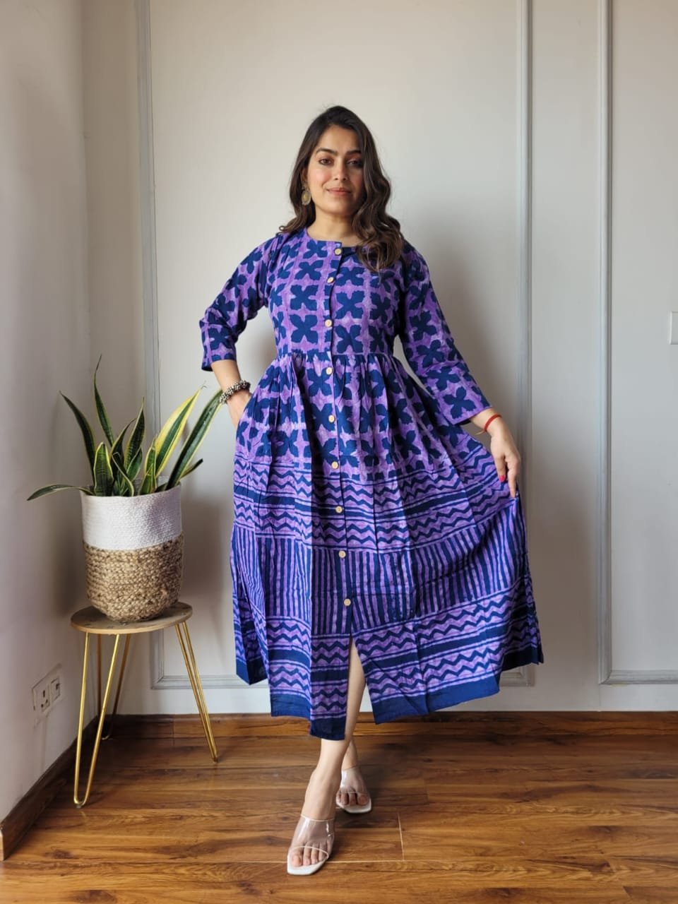 Cotton Printed One Piece Dress