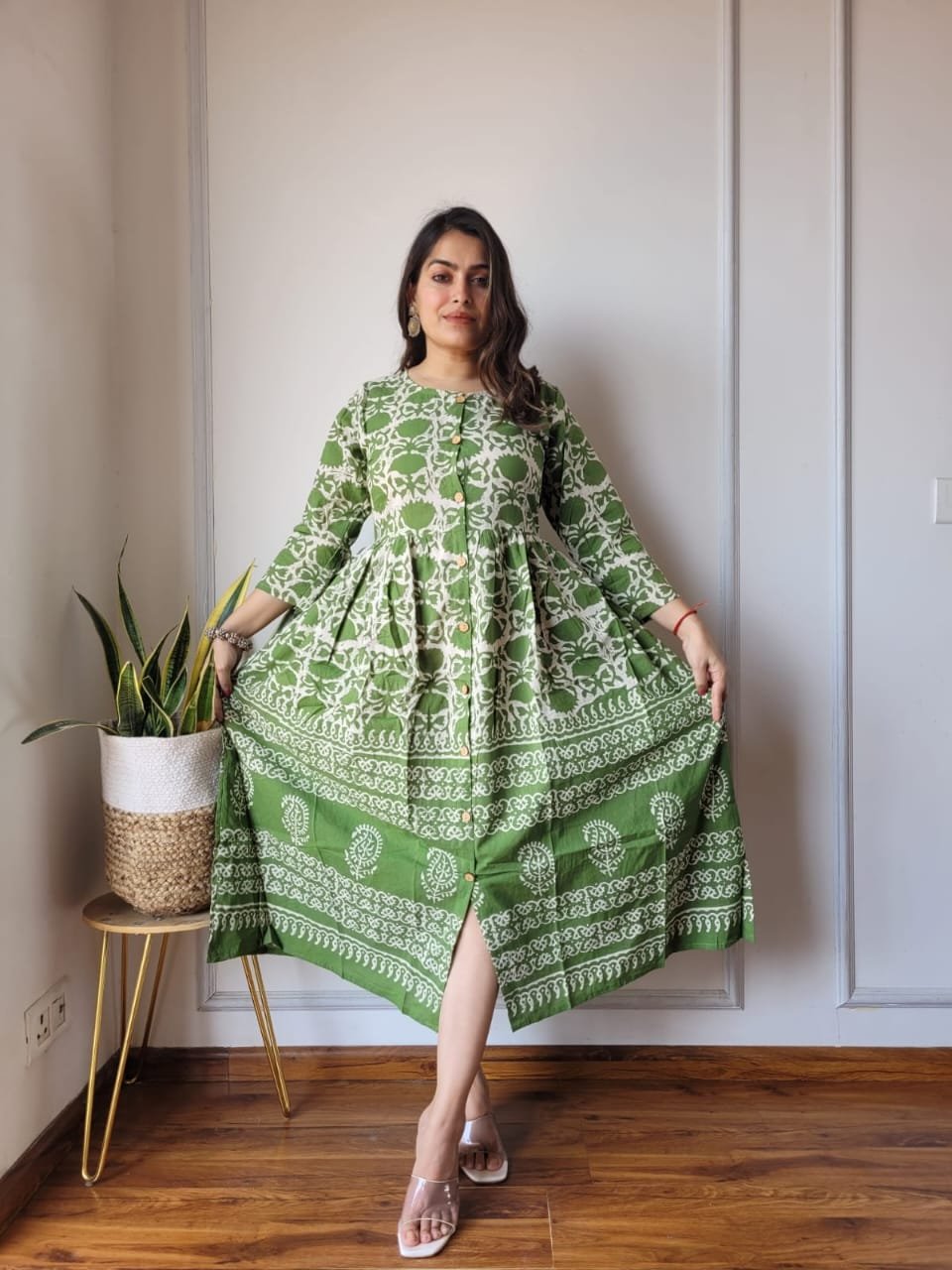 Cotton Printed One Piece Dress