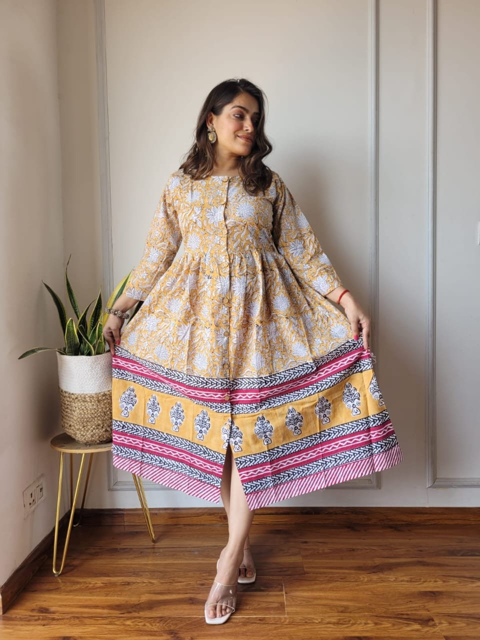 Cotton Printed One Piece Dress