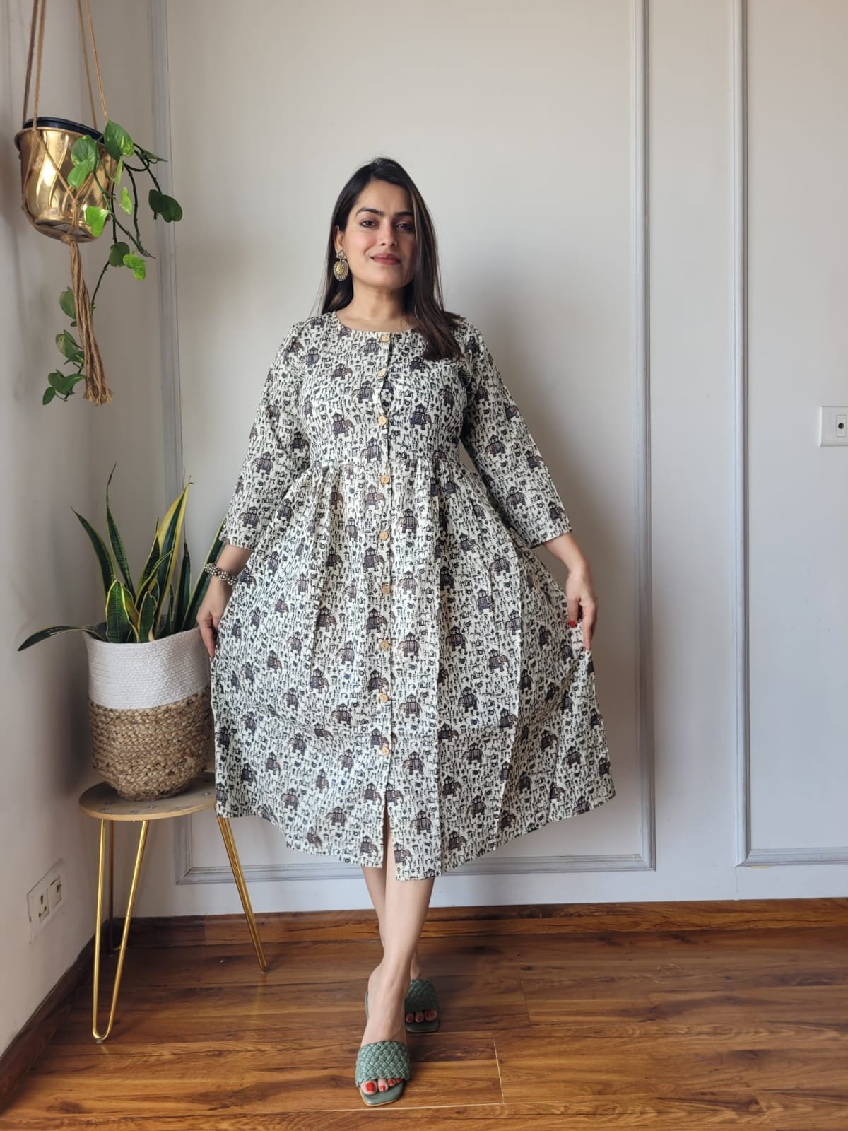 Cotton Printed One Piece Dress