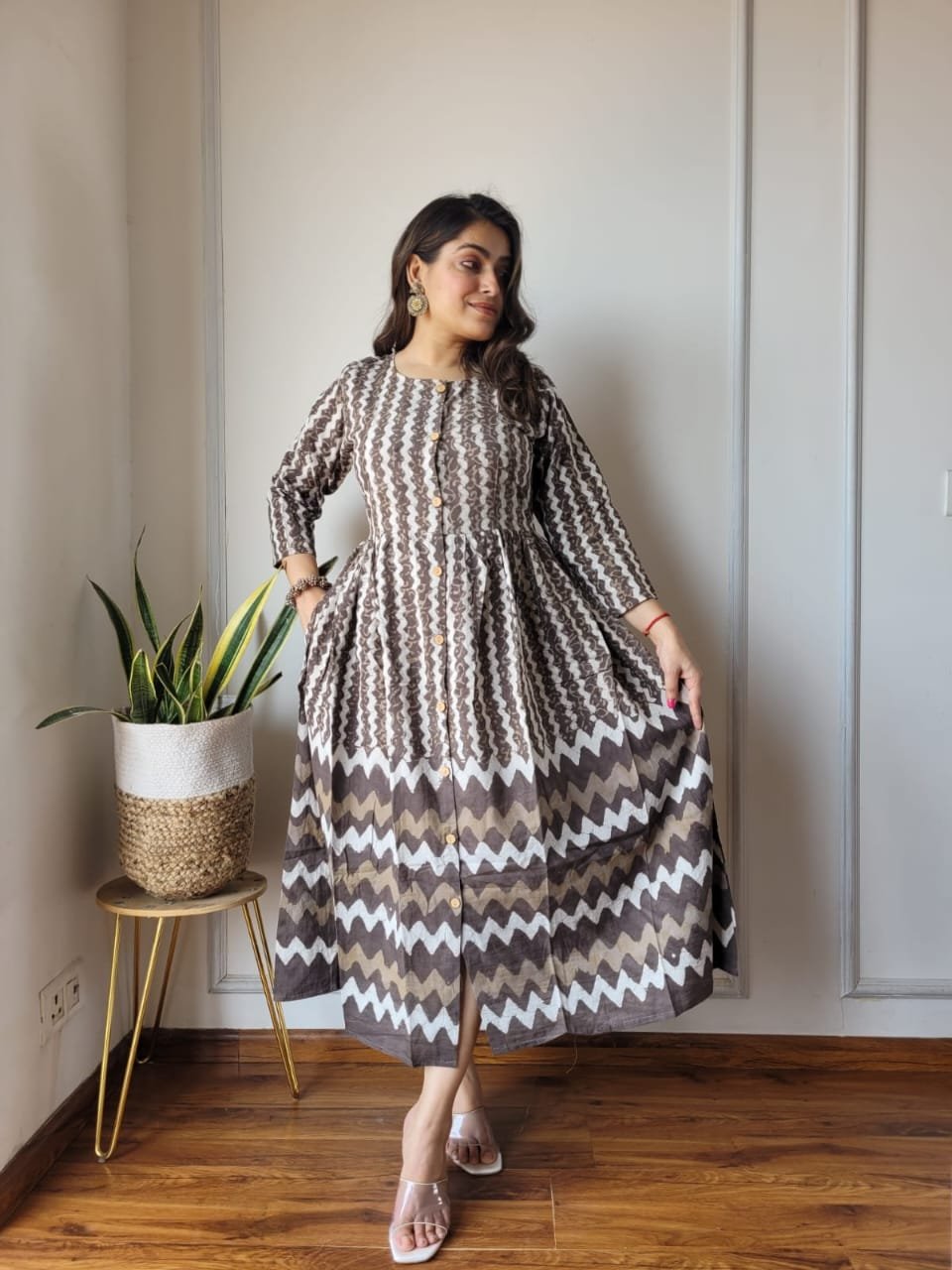 Cotton Printed One Piece Dress
