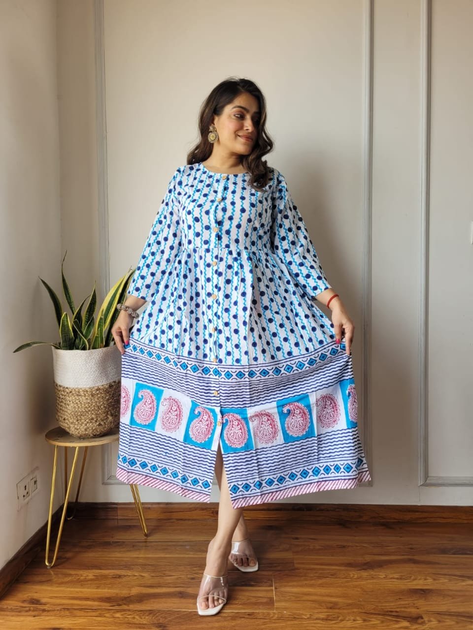 Cotton Printed One Piece Dress