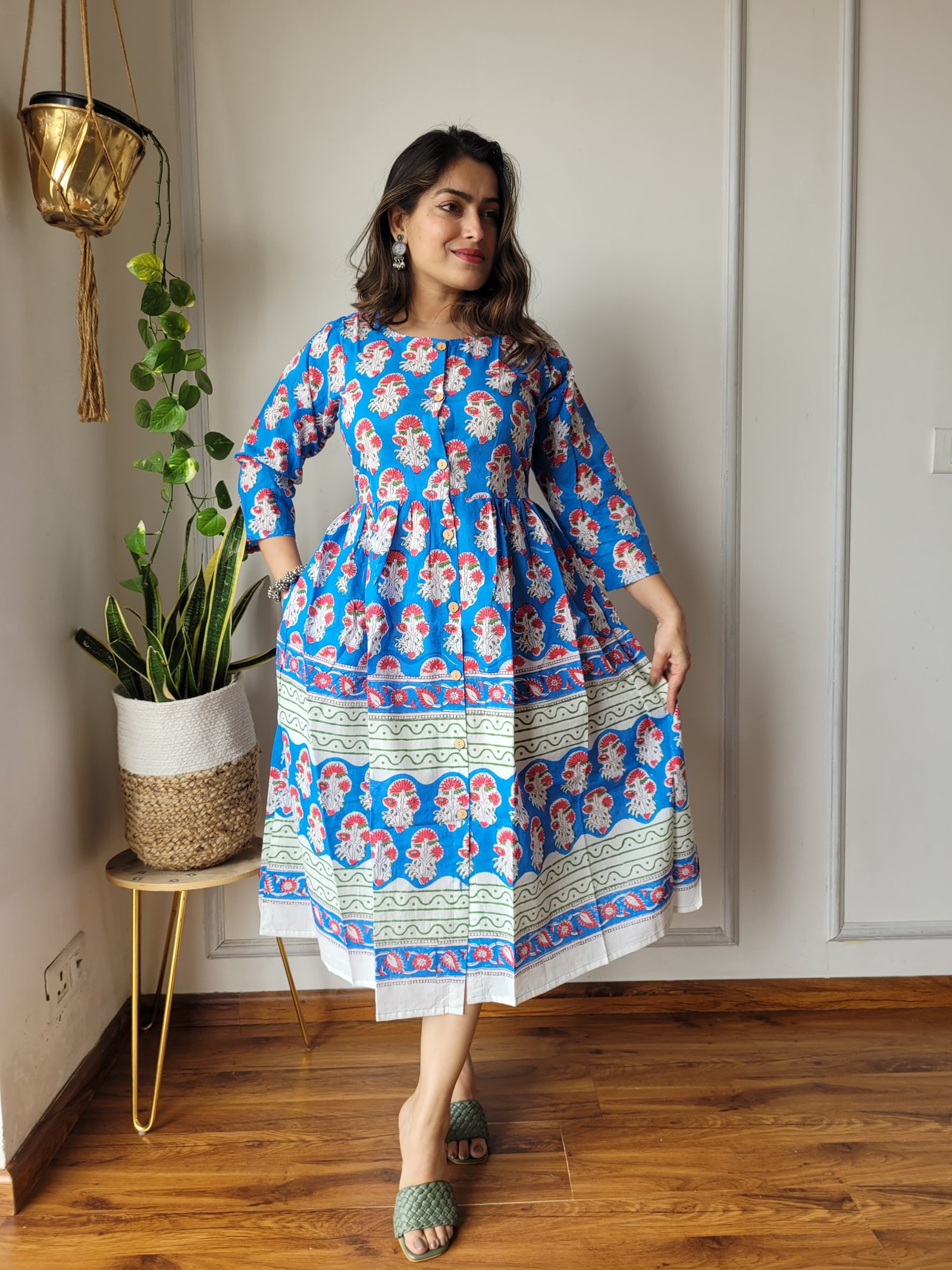 Cotton Printed One Piece Dress
