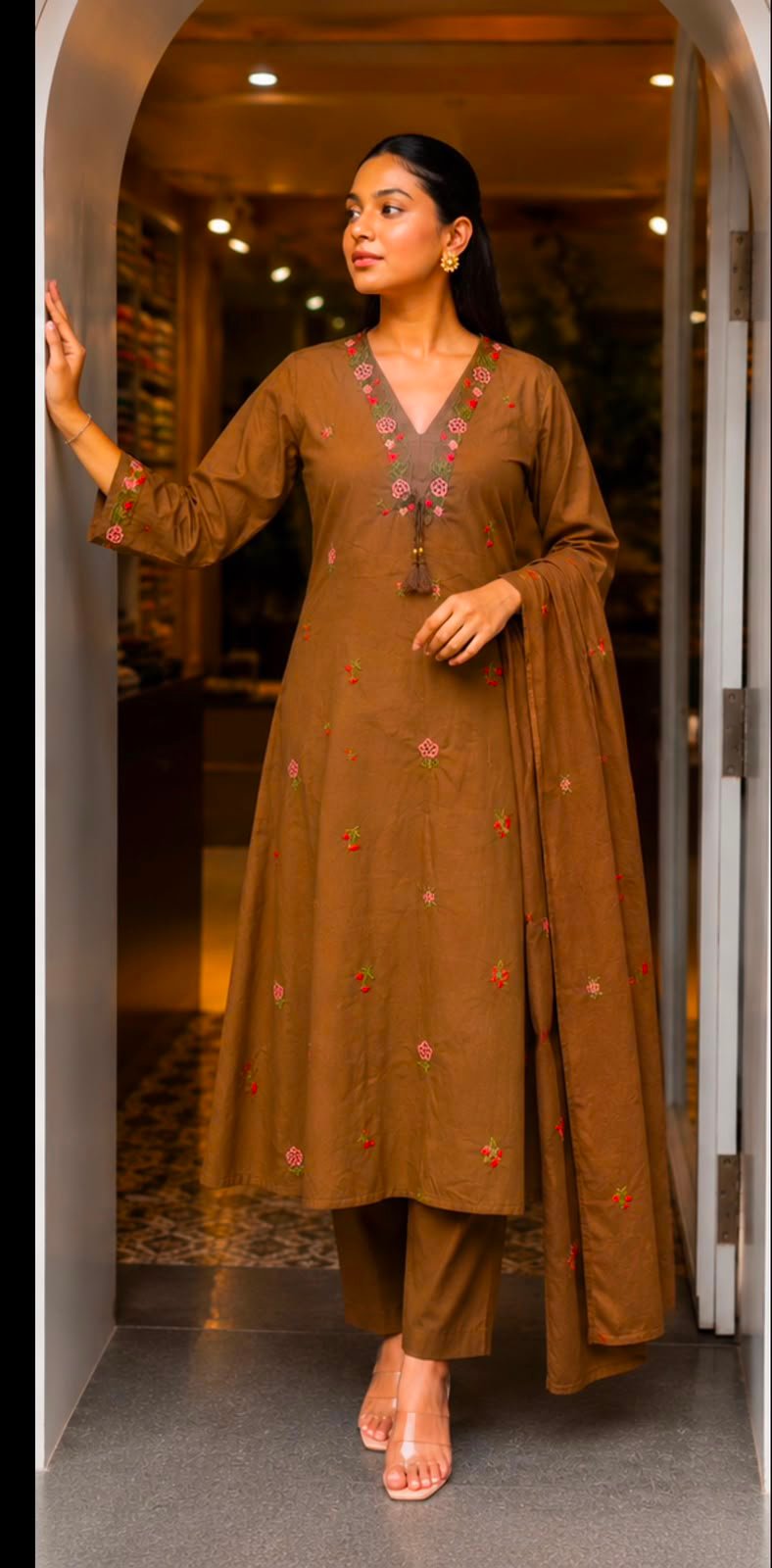 Cotton Embroidered Stitched Suit Set