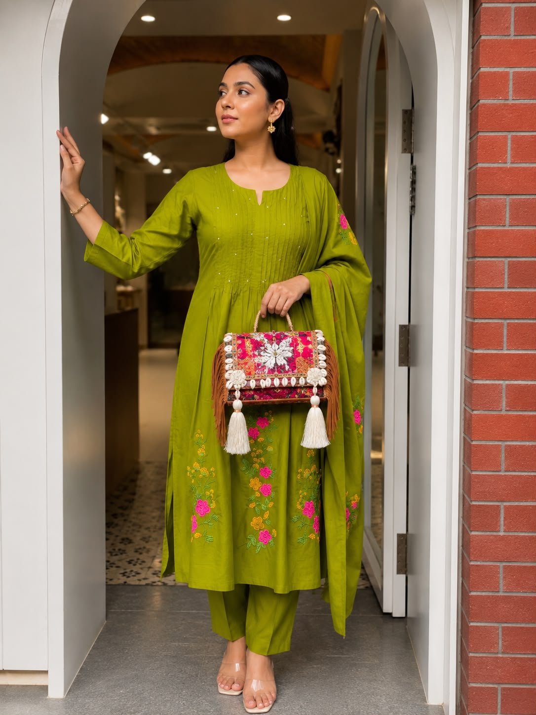 Cotton Embroidered Stitched Suit Set
