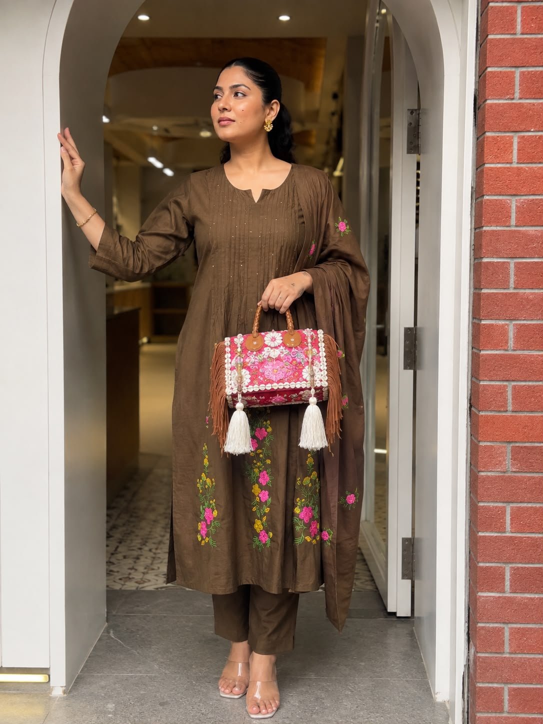 Cotton Embroidered Stitched Suit Set