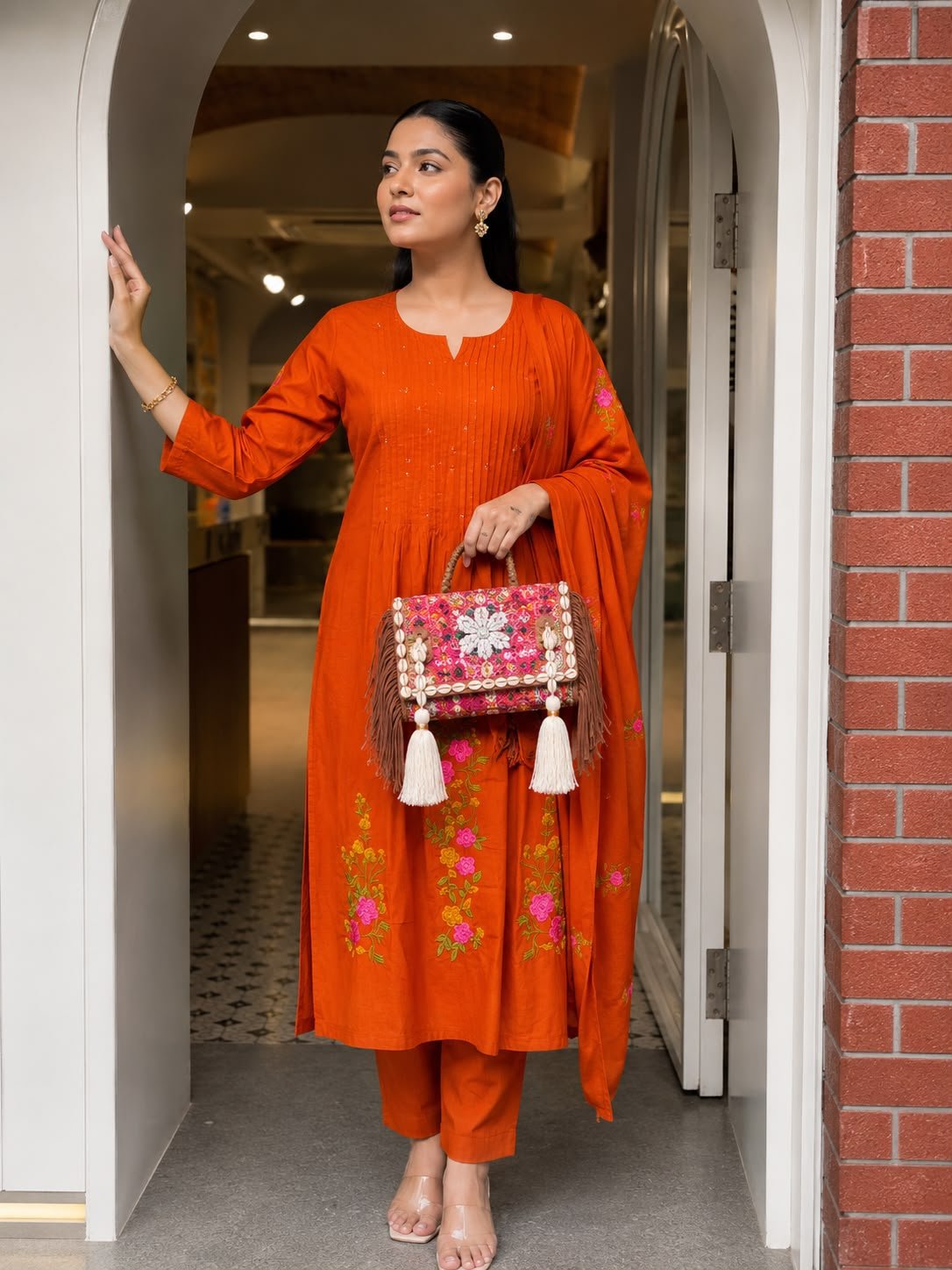 Cotton Embroidered Stitched Suit Set