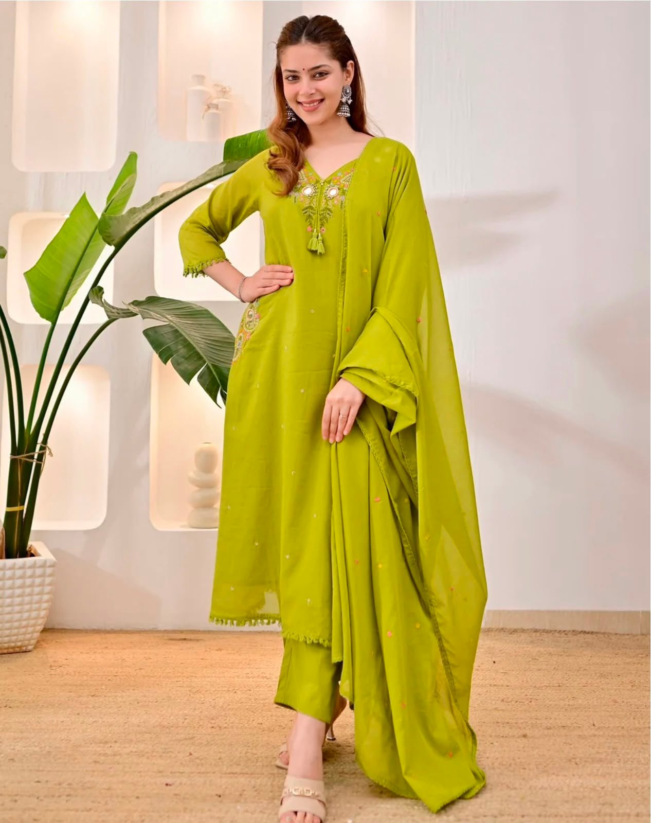 Cotton Embroidered Stitched Suit Set