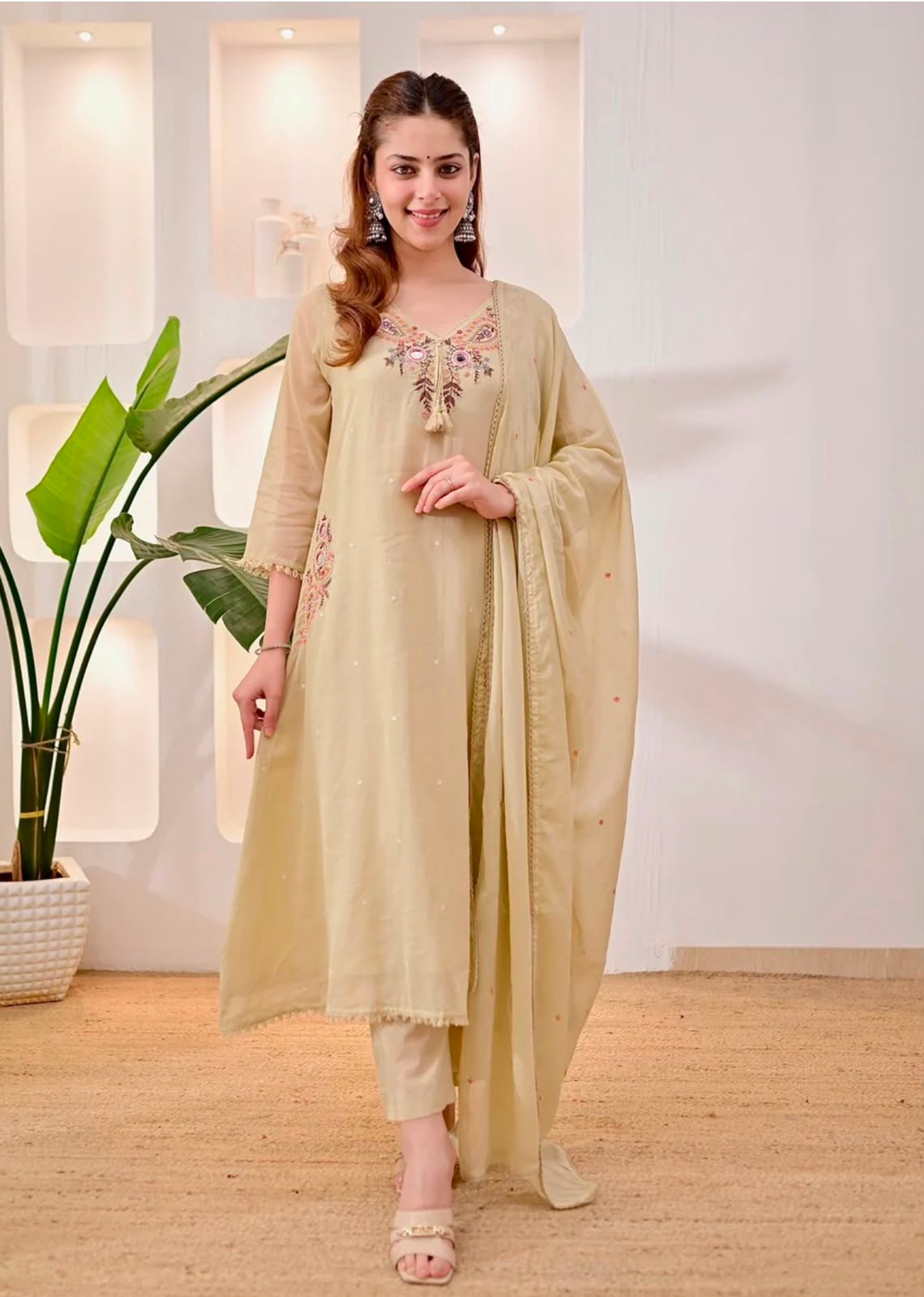 Cotton Embroidered Stitched Suit Set