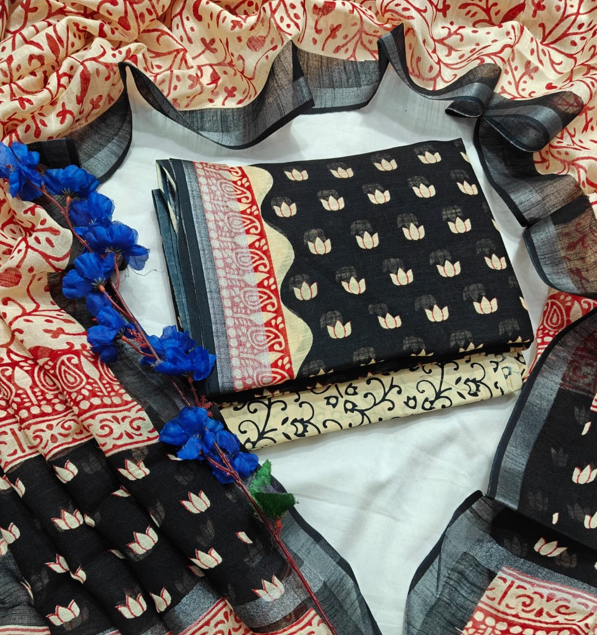 Cotton Linen Printed Suit